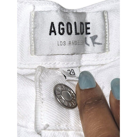AGOLDE Women’s Cooper Cargo ORG Cotton Utility Jeans in Milkshake Size 29 EUC! - Picture 3 of 8